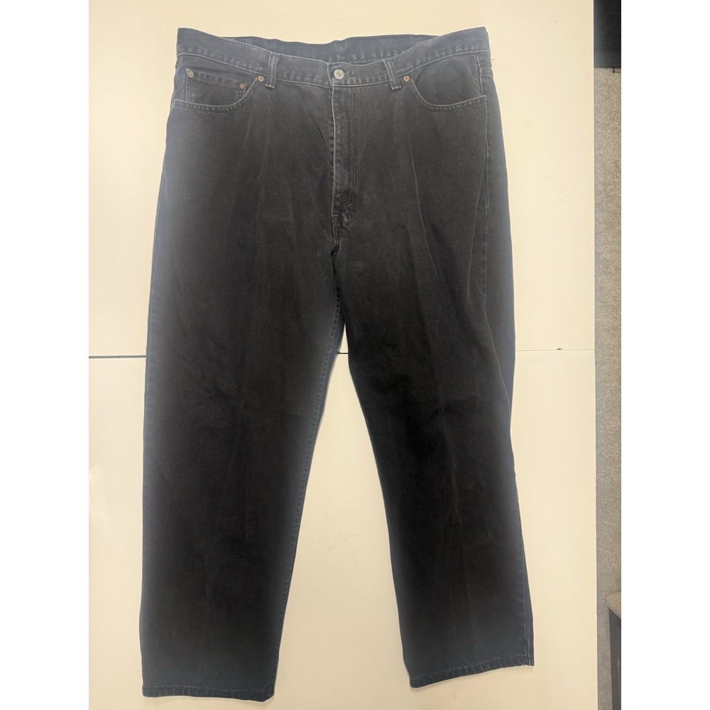 Levi's 550 Relaxed Fit Jeans Mens‎ 42x30 Black Faded Distressed Denim